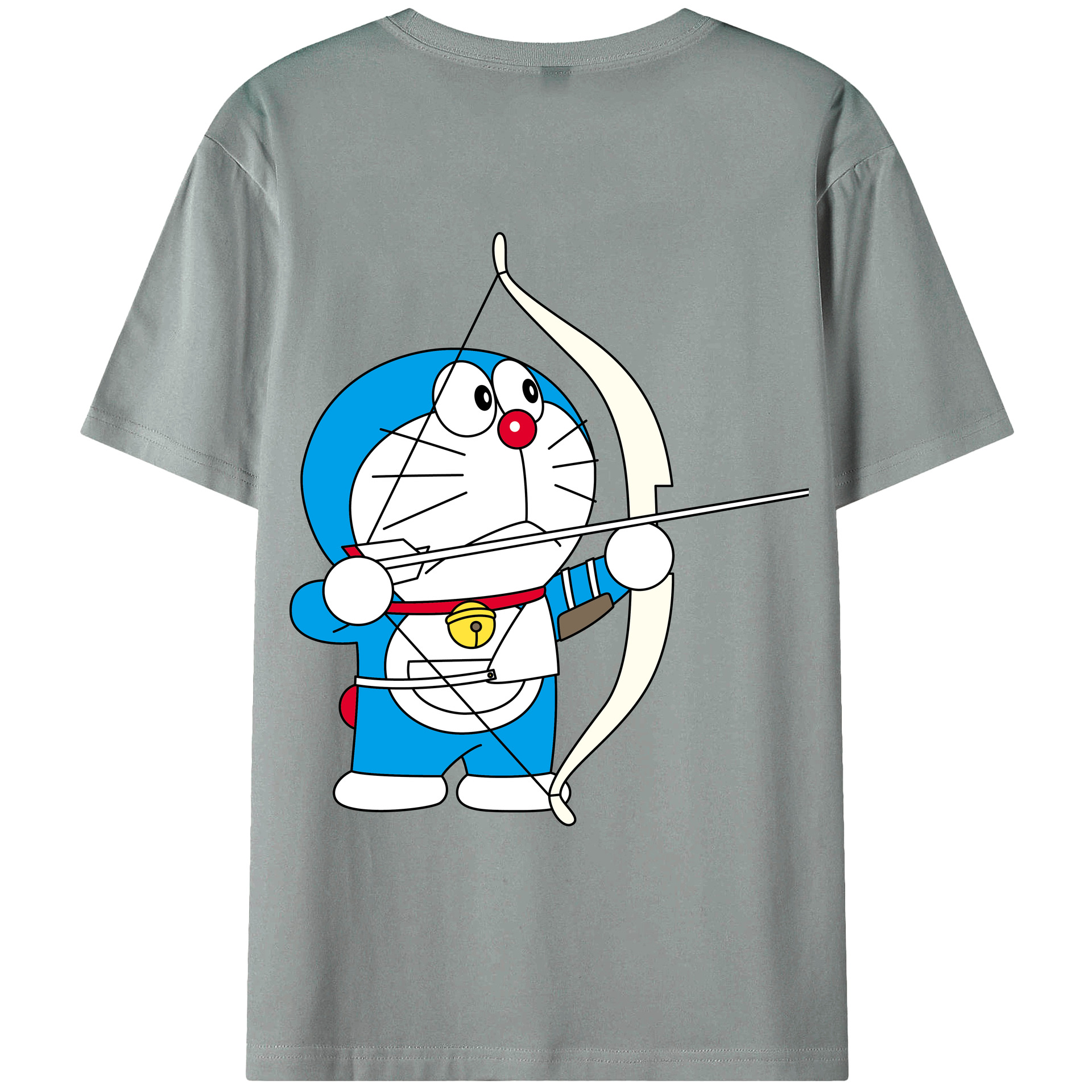 （画像用） ドラえもん Doraemon 綿100％ メンズ半袖Tシャツ（バックプリント） 通気性